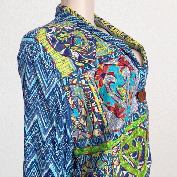 Vintage Y2K 90s Sandy Starkman Cottagecore Quilt Patchwork Jacket Blazer SZ M - Picture 6 of 14